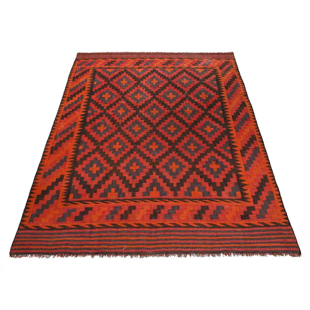Red Afghan Kilim 5' 6" x 7' 10" - No. AL87124
