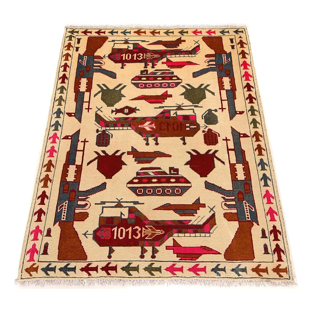 Ivory Color War Rug 2' 9" x 3' 11" - No. AL76552