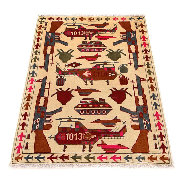 Ivory Color War Rug 2' 9" x 3' 11" - No. AL76552