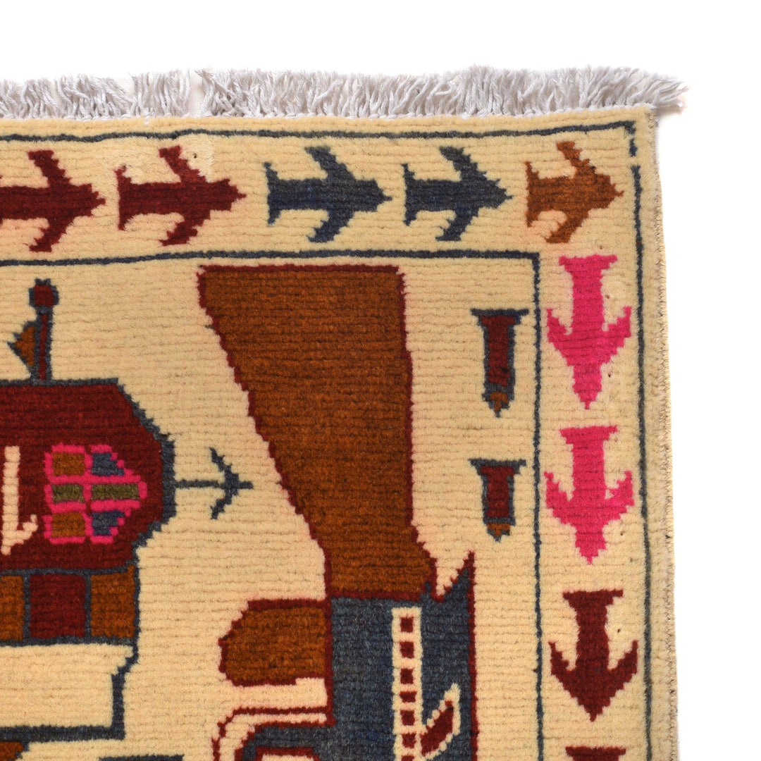 Ivory Color War Rug 2' 9" x 3' 11" - No. AL76552