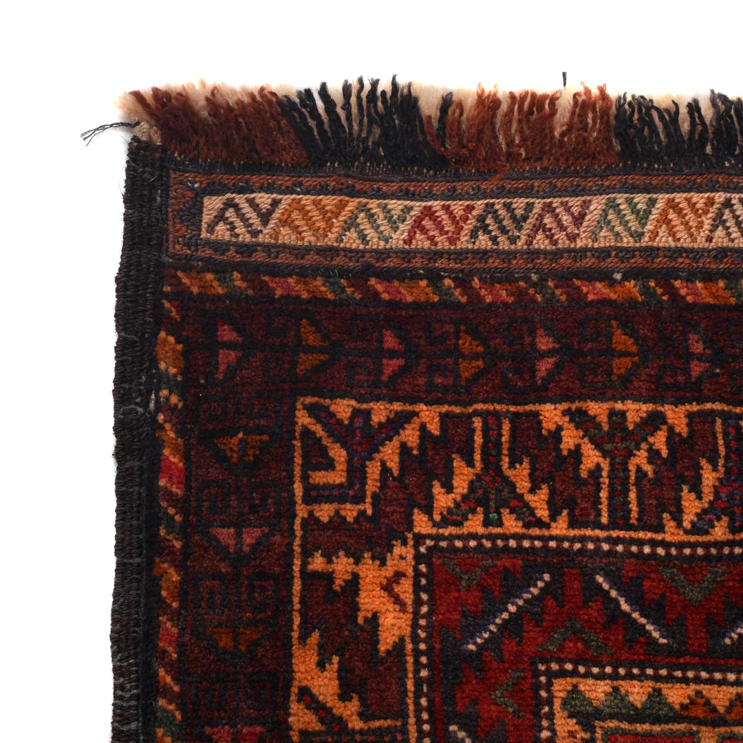 Afghan Baluchi Rug 2' 11" x 5' 1" Hand-Knotted view