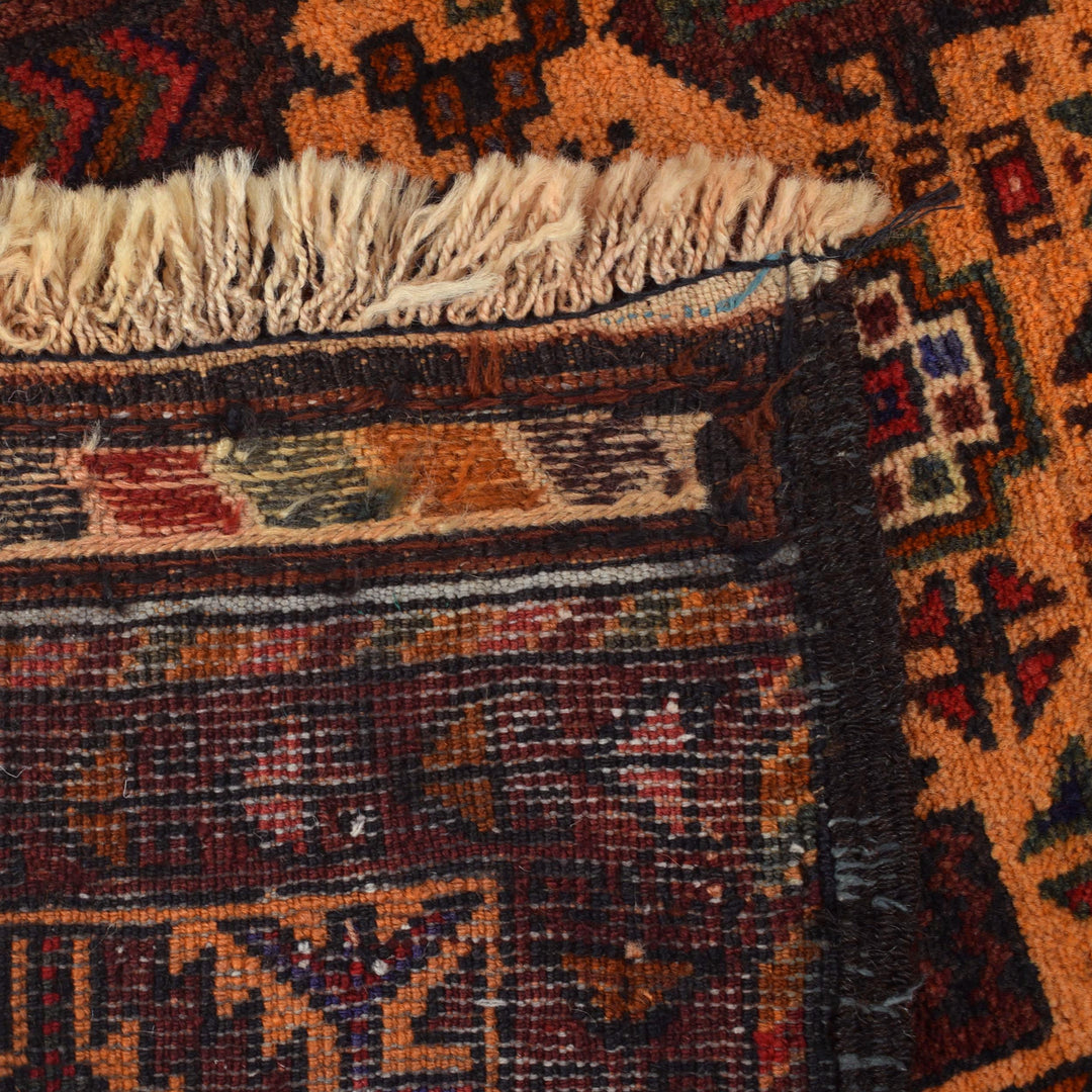 Afghan Baluchi Rug 2' 11" x 5' 1" Hand-Knotted pattern