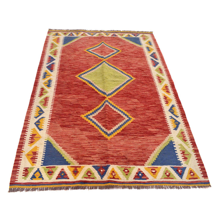Hand Knotted Afghan Style Kilim 3' 11" x 5' 11" - No. AL58459