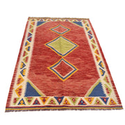 Hand Knotted Afghan Style Kilim 3' 11" x 5' 11" - No. AL58459