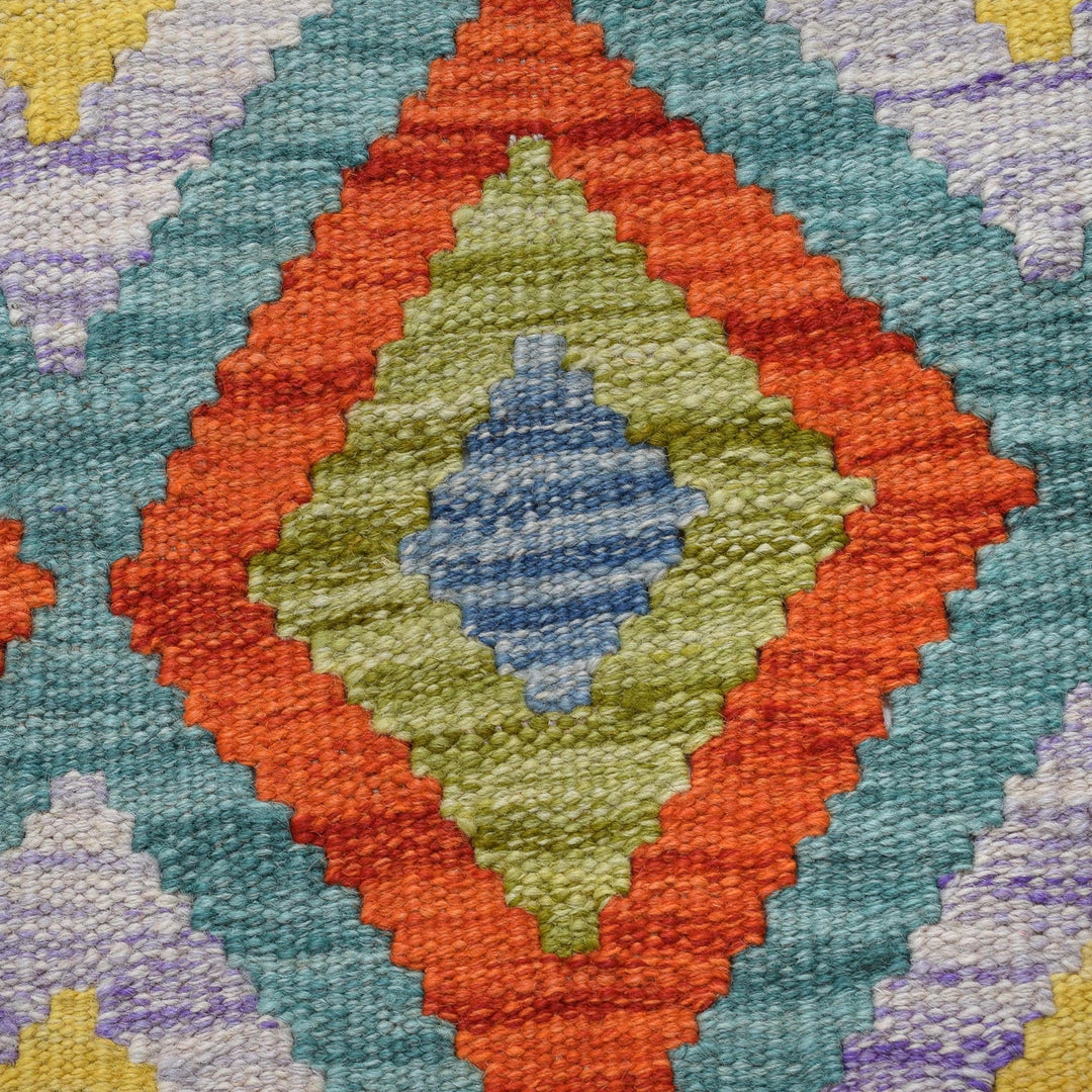 Hand Knotted Afghan Style Kilim Runner 2' 9" x 9' 8" - No. AL93215