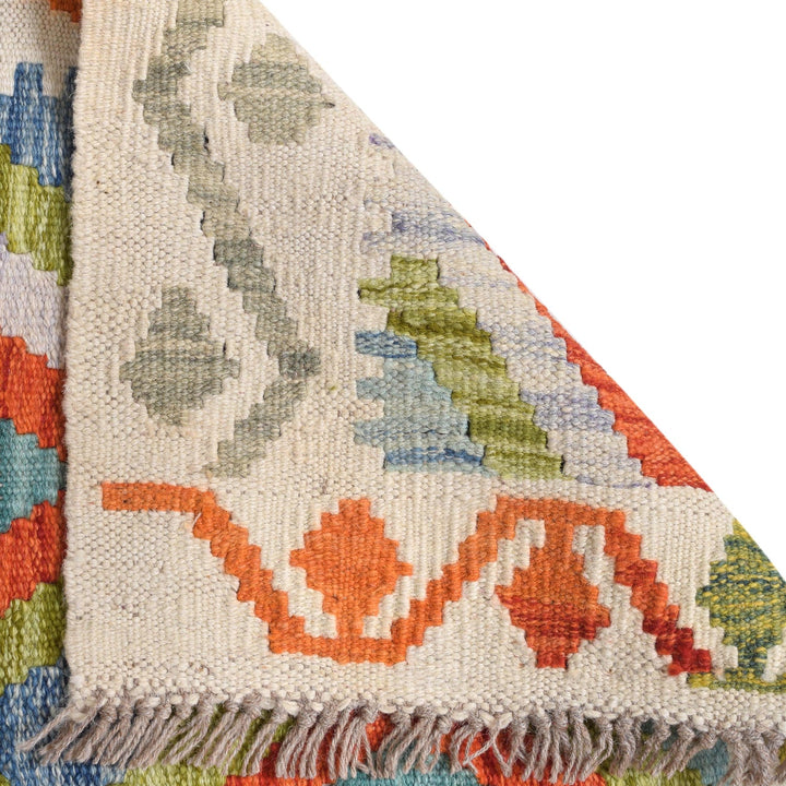 Hand Knotted Afghan Style Kilim Runner 2' 9" x 9' 8" - No. AL93215