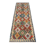 Hand Woven Wool Kelim Runner 2' 10" x 9' 9" - No. AL85640