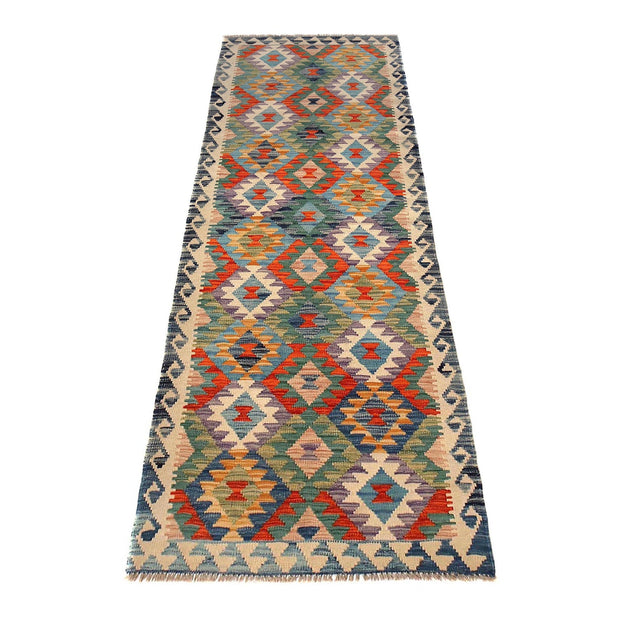 Hand Woven Wool Kelim Runner 2' 10" x 9' 9" - No. AL85640