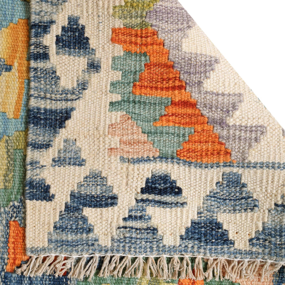 Hand Woven Wool Kelim Runner 2' 10" x 9' 9" - No. AL85640