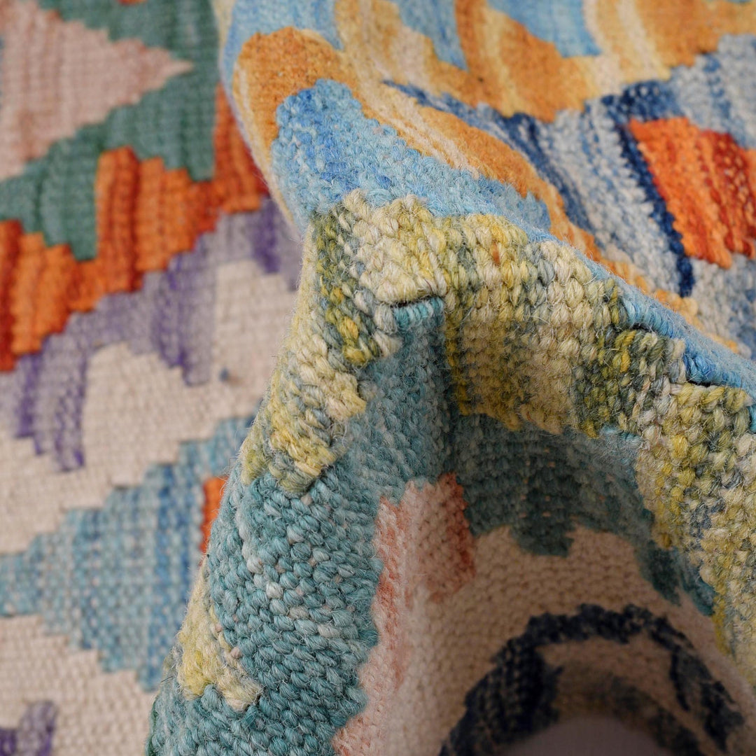 Hand Woven Wool Kelim Runner 2' 10" x 9' 9" - No. AL85640