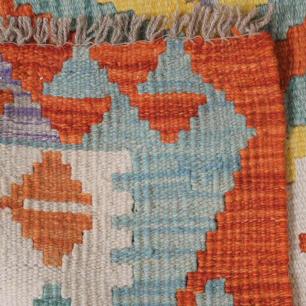 Hand Knotted Afghan Style Kilim Runner 3' 1" x 8' 8" - No. AL38522