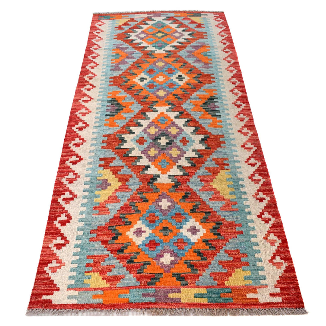 Hand Knotted Flatweave Kilim Runner 2' 11" x 7' 1" - No. AL62813