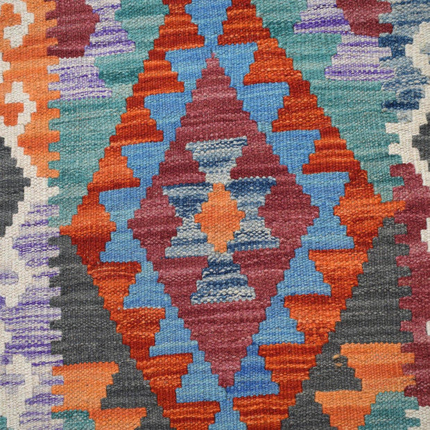 Colorful Flat-Weave Wool Kilim Runner 2' 9" x 8' 0" - No. AL17961