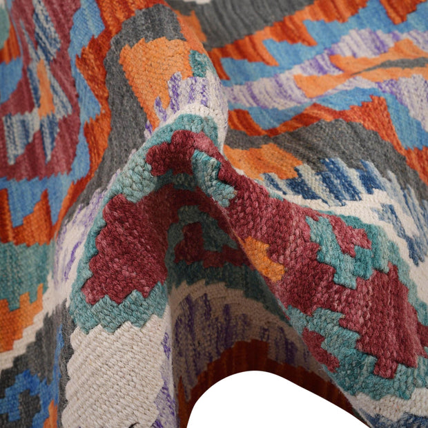 Colorful Flat-Weave Wool Kilim Runner 2' 9" x 8' 0" - No. AL17961