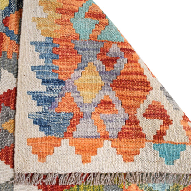 Hand Knotted Afghan Style Kilim Runner 2' 8" x 9' 8" - No. AL72320