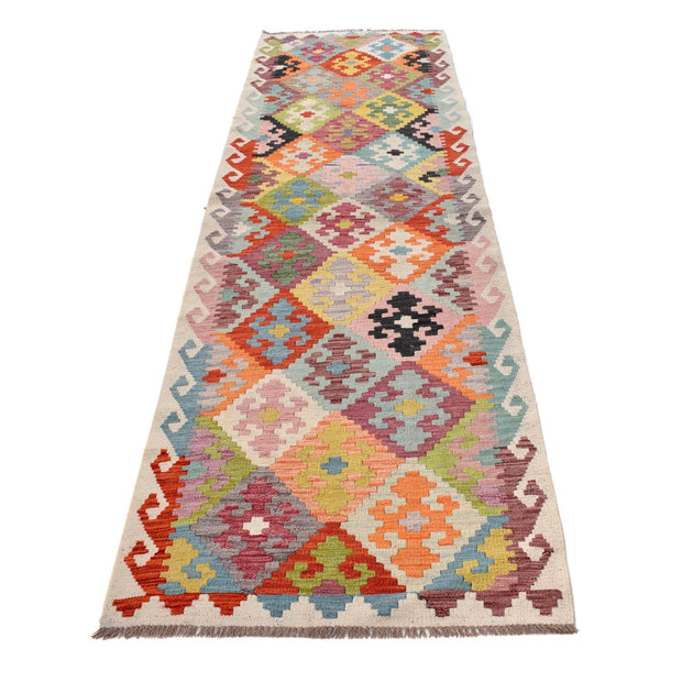 Hand Woven Wool Kelim Runner 2' 9" x 9' 7" - No. AL31740