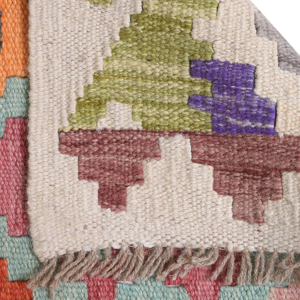 Hand Woven Wool Kelim Runner 2' 9" x 9' 7" - No. AL31740