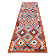 Handmade Turkish Design Wool Kilim Runner 2' 9" x 9' 6" - No. AL71823