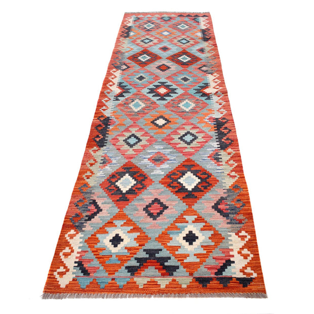 Handmade Turkish Design Wool Kilim Runner 2' 9" x 9' 6" - No. AL71823