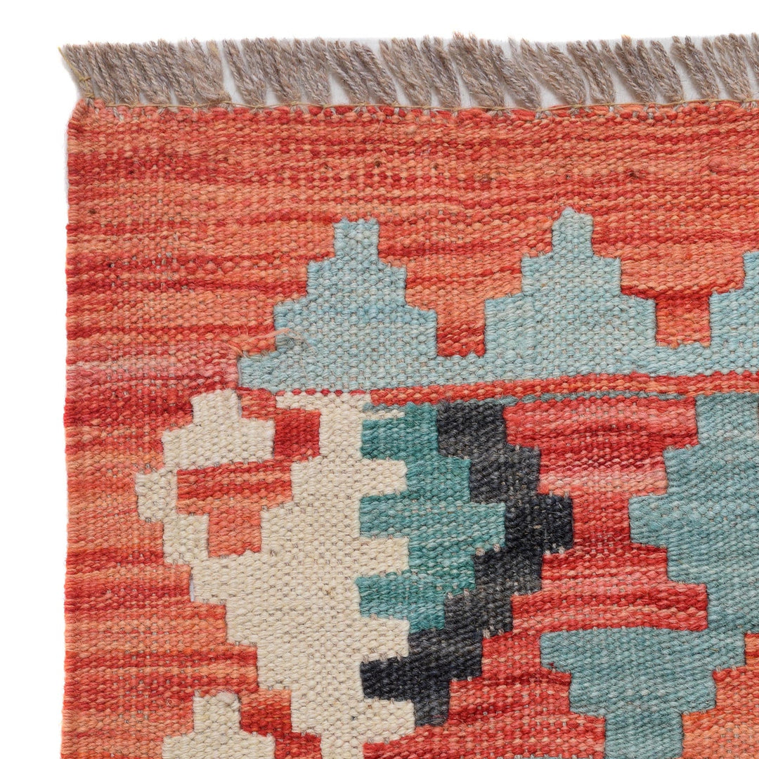 Handmade Turkish Design Wool Kilim Runner 2' 9" x 9' 6" - No. AL71823