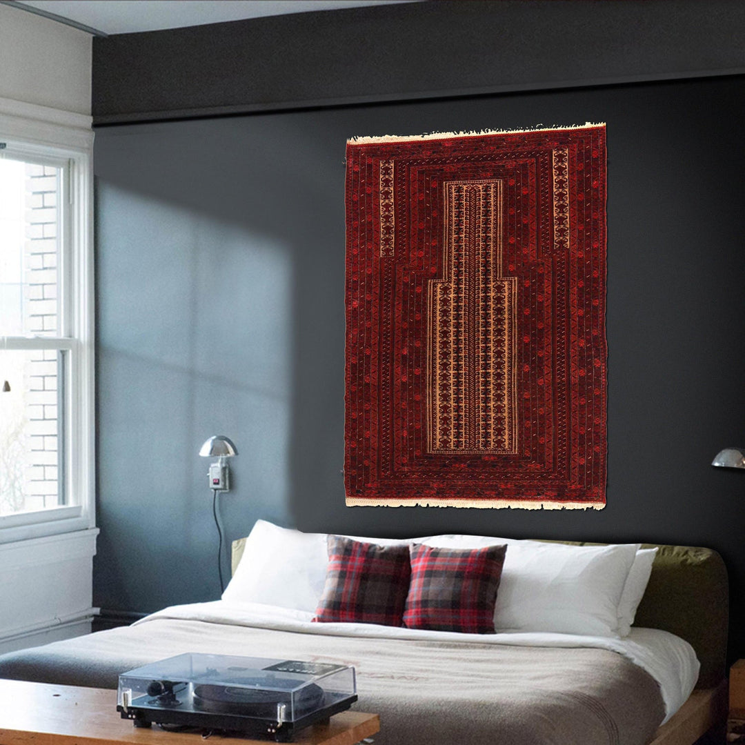 Handmade Prayer Rug 3' 1" x 4' 7" - No. AL20730