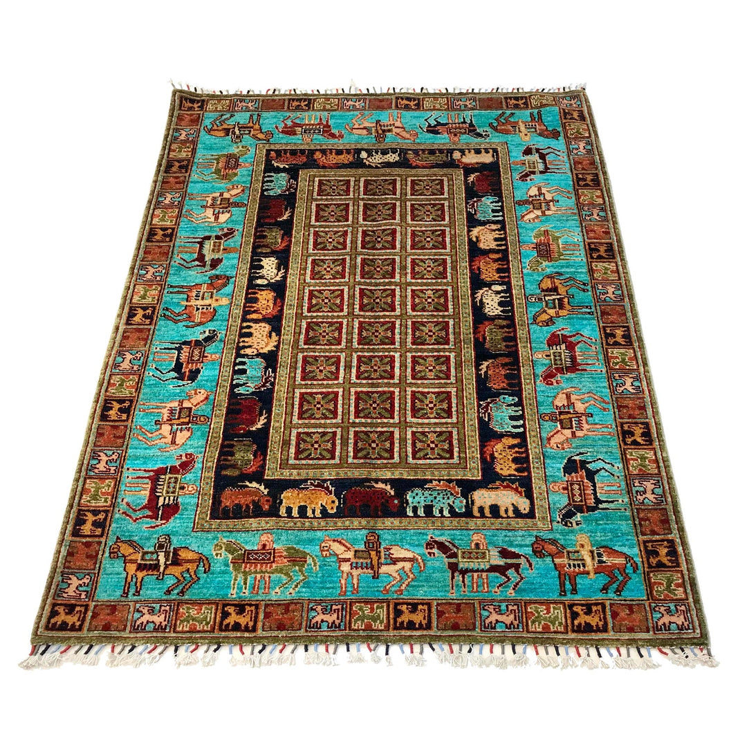 Luxury Shikargah Carpet 4' 0" x 6' 0" - No. AL41233