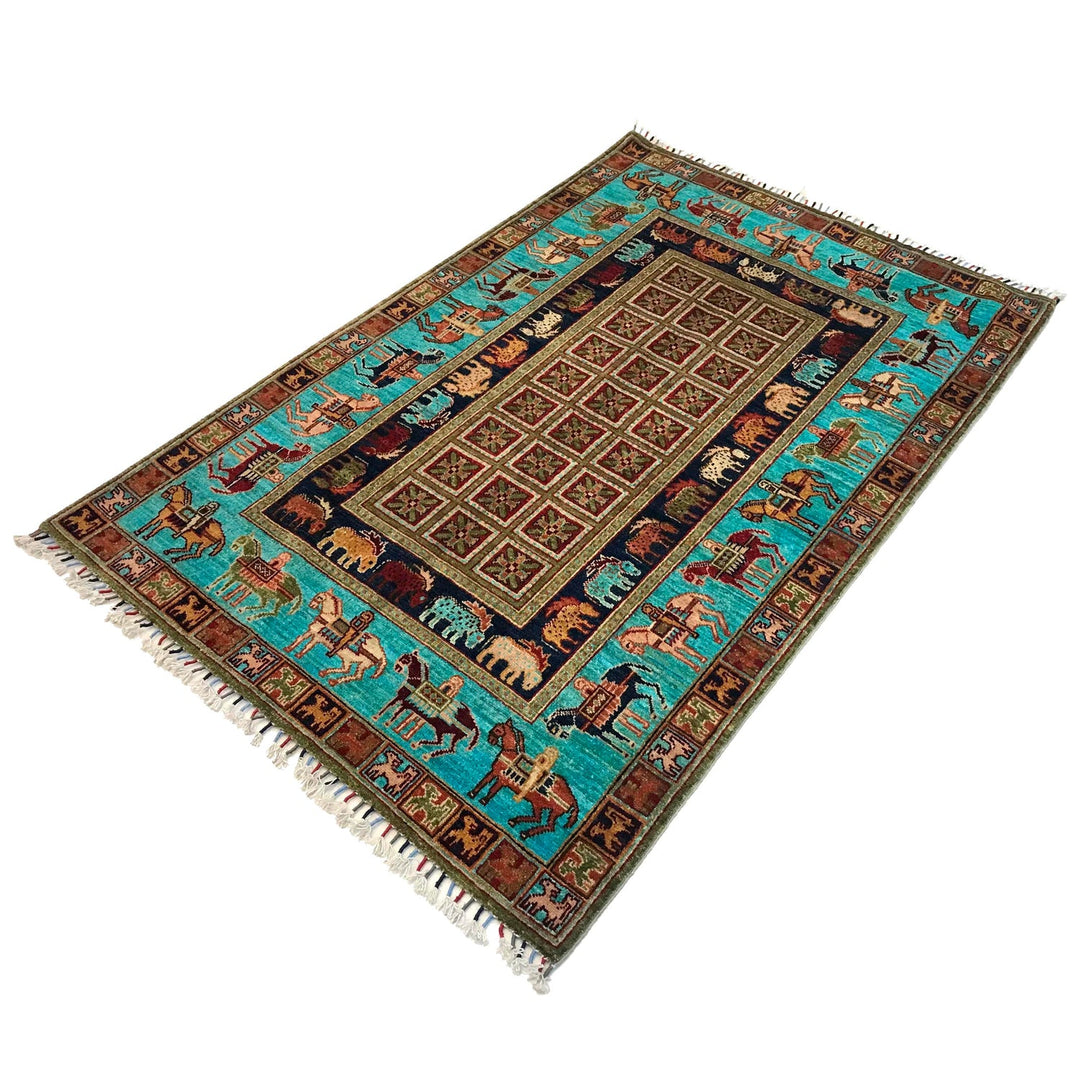 Luxury Shikargah Carpet 4' 0" x 6' 0" - No. AL41233