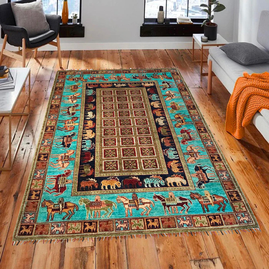 Luxury Shikargah Carpet 4' 0" x 6' 0" - No. AL41233