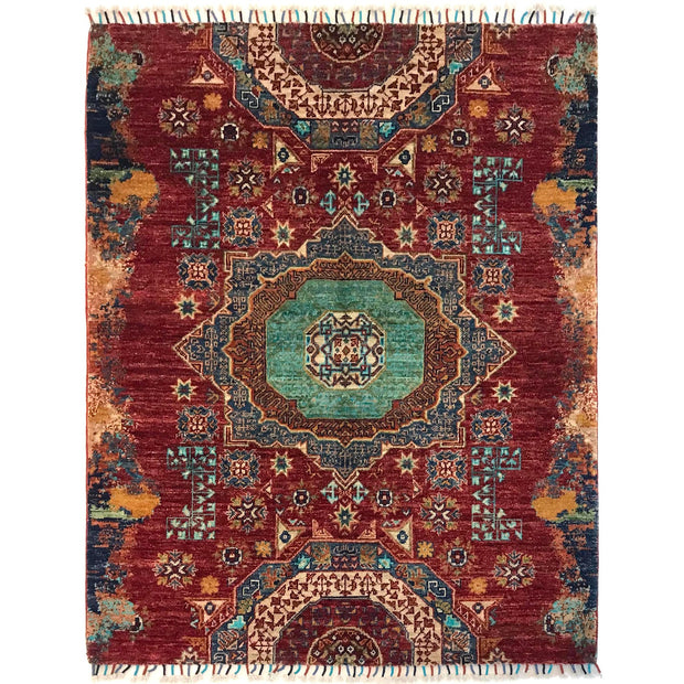 Red Color Mamluk Carpet 3' 11" x 4' 8" - No. AL33123
