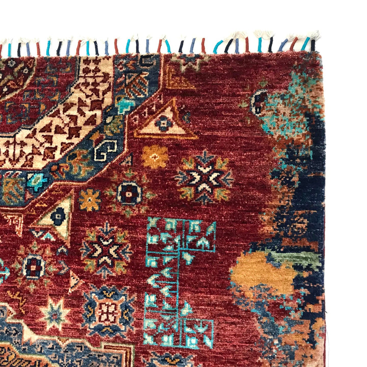 Red Color Mamluk Carpet 3' 11" x 4' 8" - No. AL33123