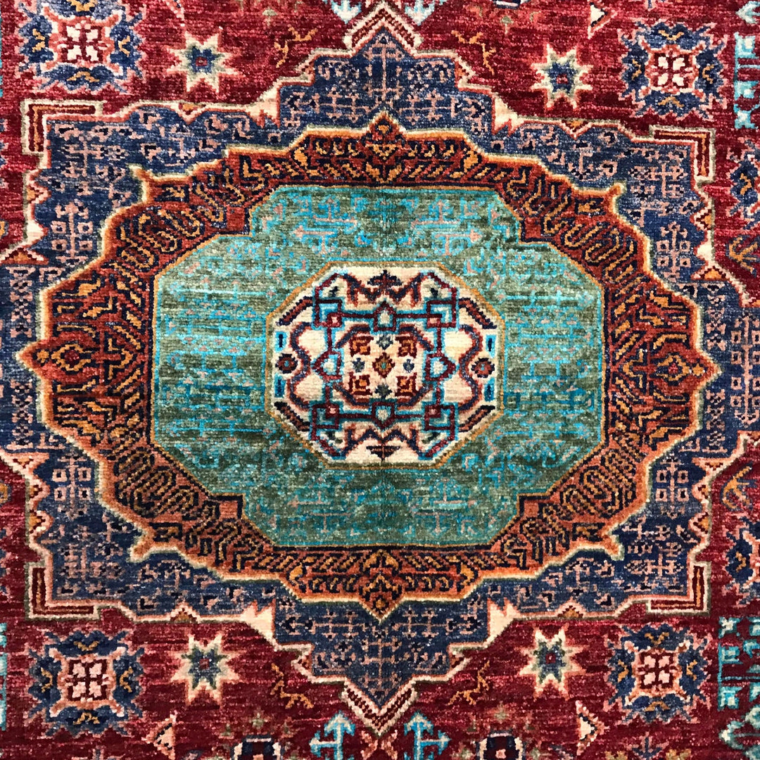 Red Color Mamluk Carpet 3' 11" x 4' 8" - No. AL33123