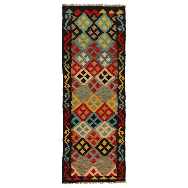 Colorful Flat-Weave Wool Kilim Runner 2' 2"x 6' 6" - No. AL69462