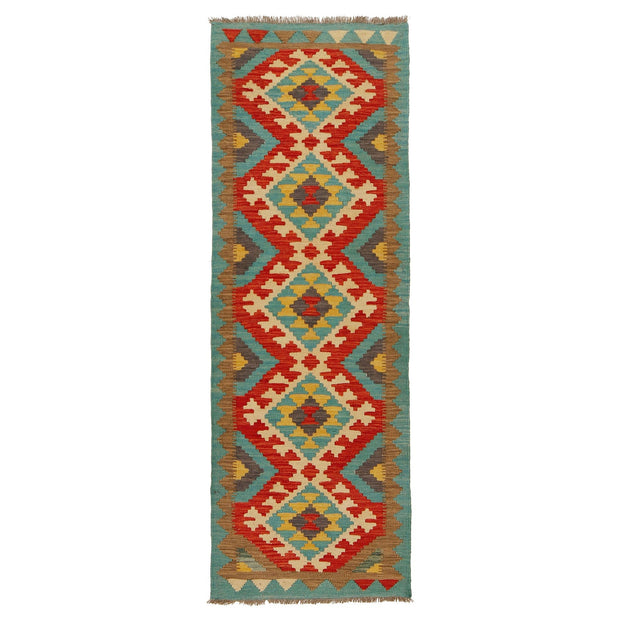 Colorful Flat-Weave Wool Kilim Runner 2' 2"x 6' 7" - No. AL36516