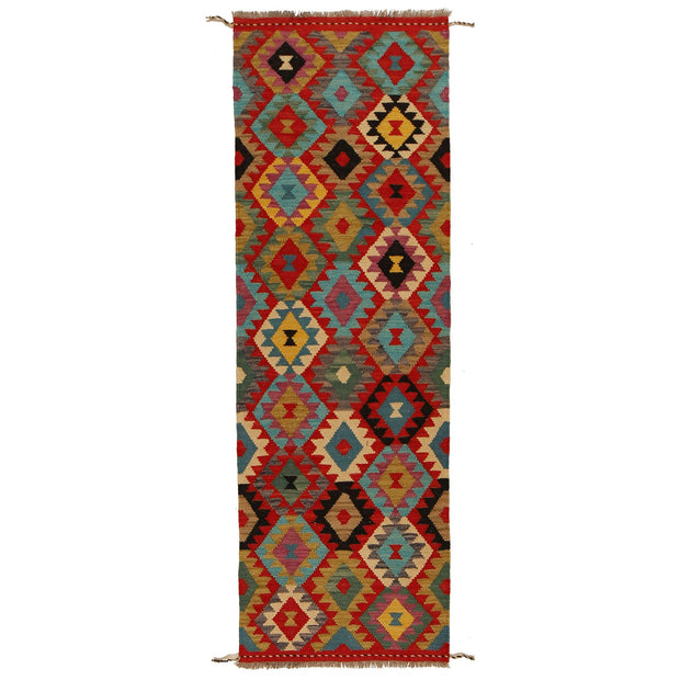 Colorful Flat-Weave Wool Kilim Runner 2' 2"x 6' 7" - No. AL32671