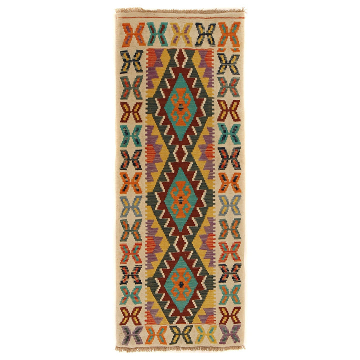 Colorful Flat-Weave Wool Kilim Runner 2' 2" x 5' 9" - No. AL51061