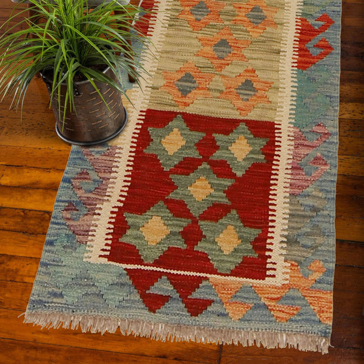 Hand Made Afghan Kilim Runner 1' 9" x 4' 9" - No. AL94660