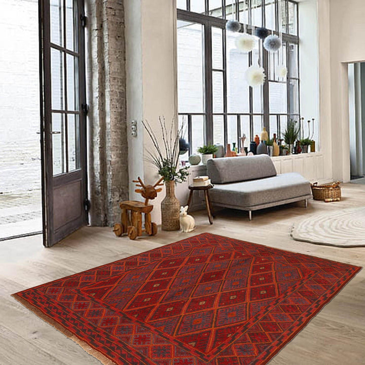 Hand Knotted Mashwani Area Rug 3' 10" x 4' 6" - No. AL81766