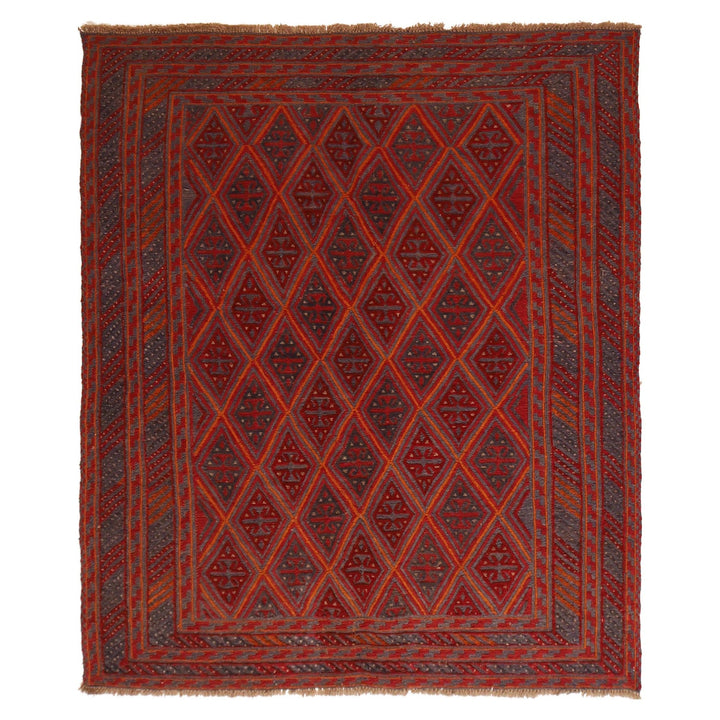 Handmade Wool Mushwani Rug 4' 11" x 5' 10" - No. AL53920