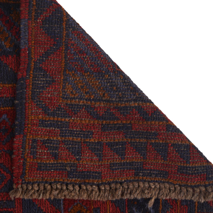 Red Afghan Mashwani Rug 4' 11" x 6' 1" Hand-Knotted field