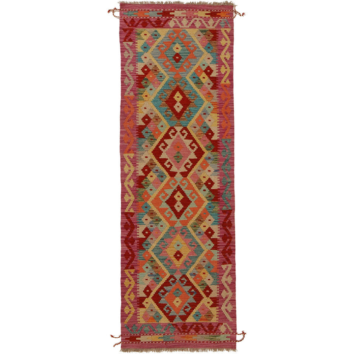 Afghan Vegetable Kilim Rug 2' 2"x 6' 6" Flat-Weave