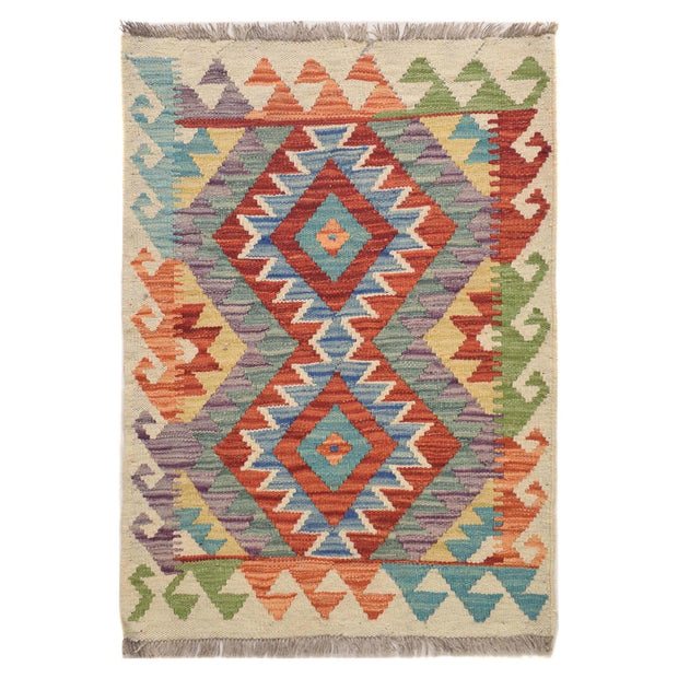 Hand Knotted Afghan Style Kilim 2' 0 x 2' 9" - No. AL26589