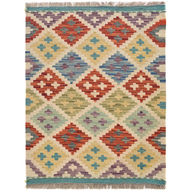 Handmade Vegetable Kilim 2' 1 x 2' 7" - No. AL55971