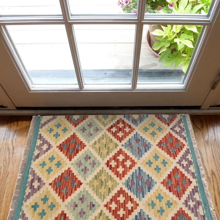 Handmade Vegetable Kilim 2' 1 x 2' 7" - No. AL55971