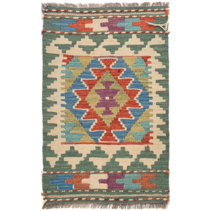 Hand Knotted Afghan Style Kilim 1' 8 x 2' 9" - No. AL61963