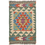 Hand Knotted Afghan Style Kilim 1' 8 x 2' 9" - No. AL61963