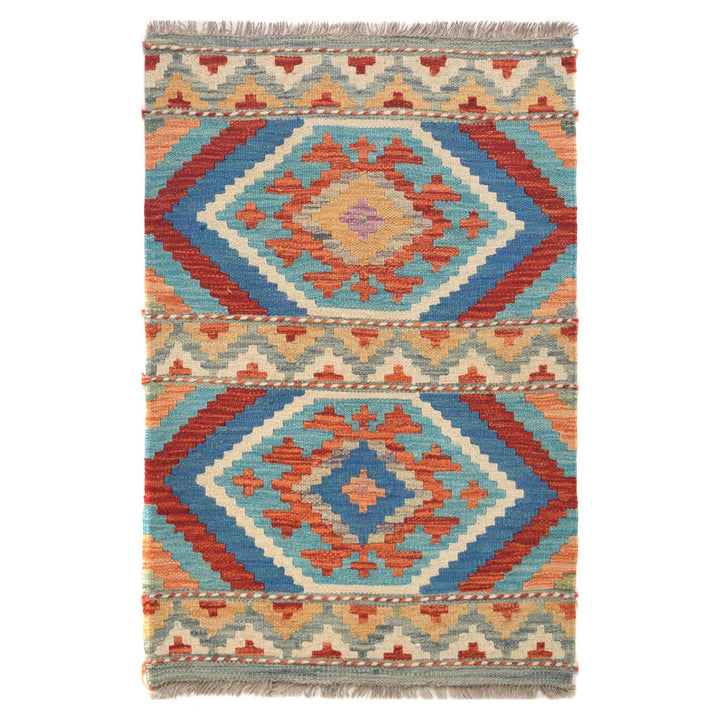 Hand Knotted Afghan Style Kilim 2' 0 x 2' 11" - No. AL46434