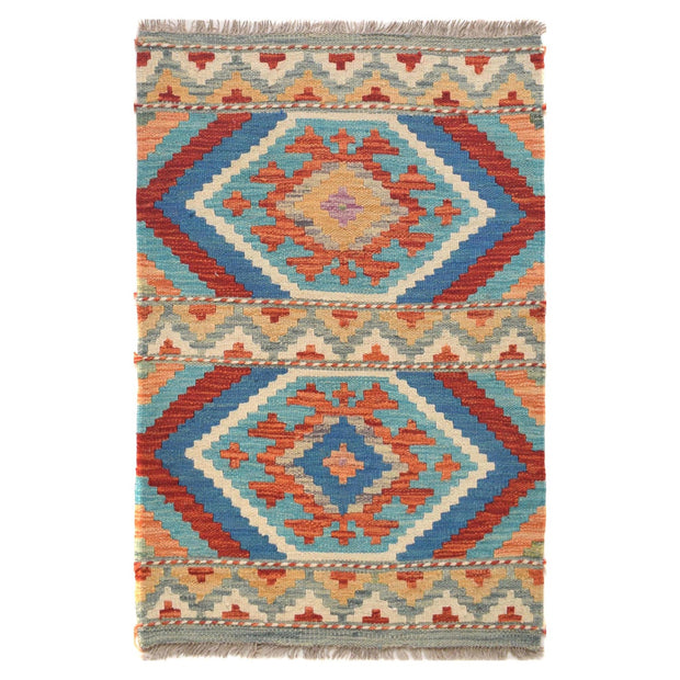 Hand Knotted Afghan Style Kilim 2' 0 x 2' 11" - No. AL46434
