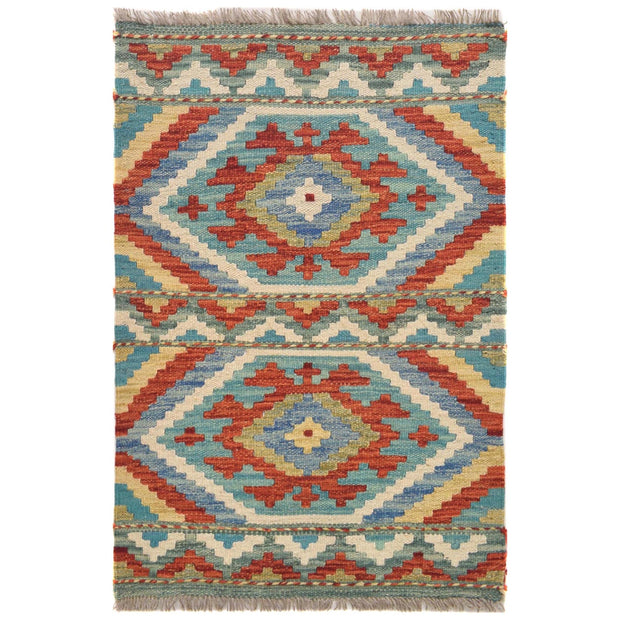 Hand Woven Wool Kelim 2' 0 x 2' 11" - No. AL83162