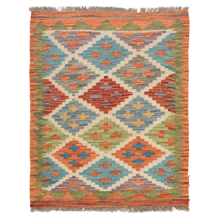 Handmade Turkish Design Wool Kilim 2' 0 x 2' 8" - No. AL66488