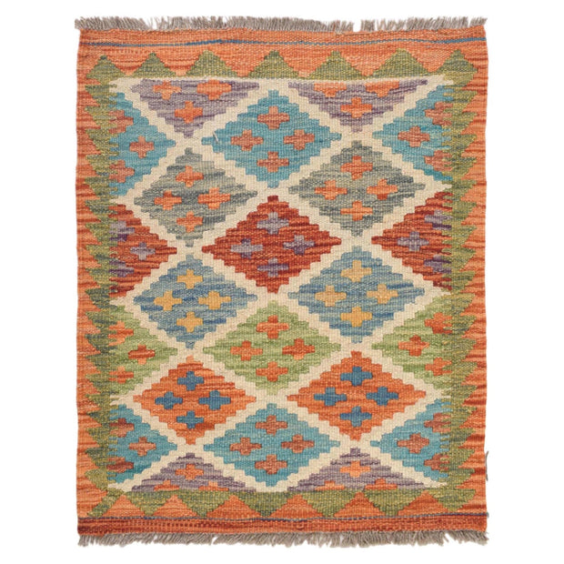 Handmade Turkish Design Wool Kilim 2' 0 x 2' 8" - No. AL66488